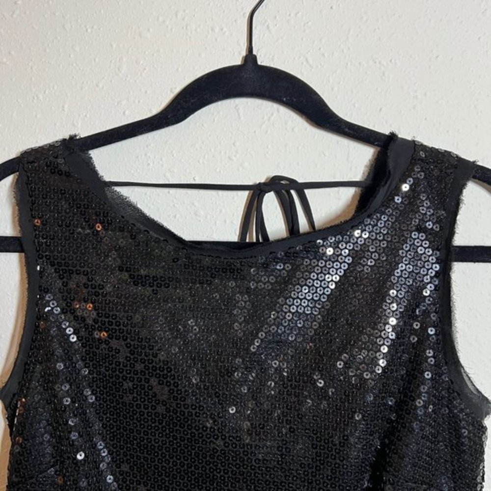 Cynthia Rowley Tie-Back Black Sequin‎ Dress - Picture 3 of 6